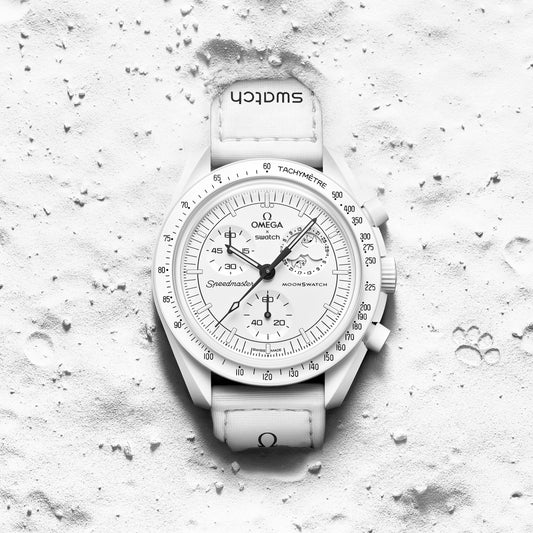 Swatch Omega x Moon Mission To The Moonphase - Full Moon Speedmaster Full White Moonswatch