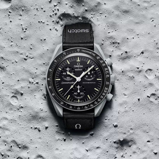 Swatch Omega x Moon Mission To The  Moon Black - New Speedmaster Neavy Gray - Black Moonswatch